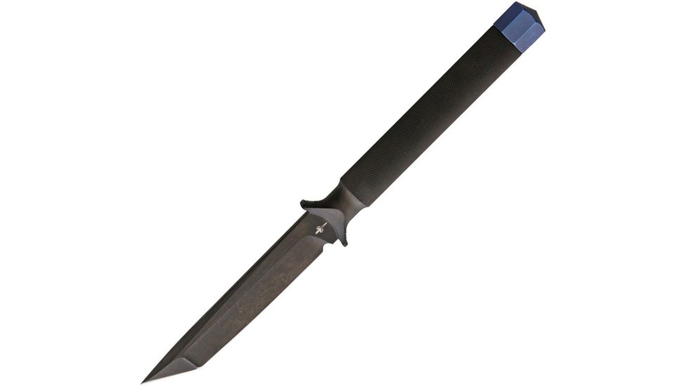 Marfione Custom Knives Custon ADO Tanto DLC Fixed Blade Knife, 4in, Standard Edge, Tanto, Black, Handle MFC315MCK