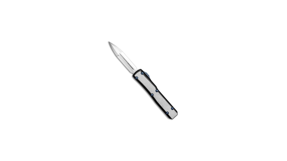 Marfione Custom Knives Marfione Custom Ultratech D/E OTF Knife Two-Tone DLC 3.4" Polish, Black/Gray, Bohler M390, adult, BHQ-49022
