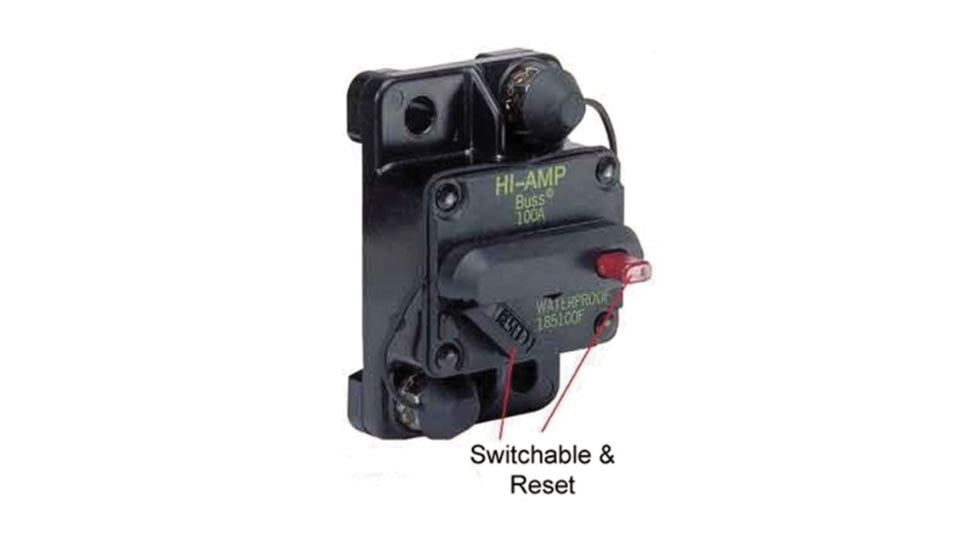 Marinco Marine Switchable Reset Circuit Breaker - 50 Amp, Flush Mount, 185050F-01-1