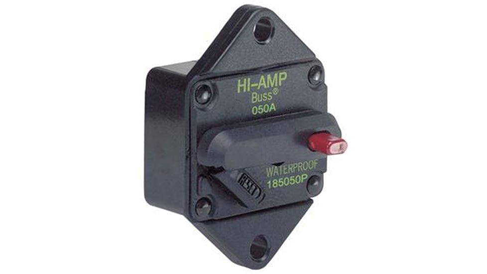 Marinco Marine Switchable Reset Circuit Breaker - 50 Amp, Panel Mount, 185050P-01-1