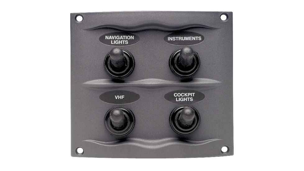 Marinco Splash Proof Panel - 4 Way - Grey 56940