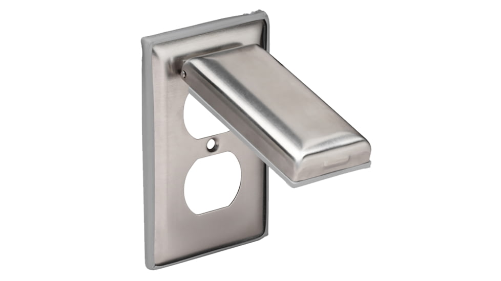 Marinco Steel Cover f/Duplex Receptacle w/Lift Lid Stainless 62043