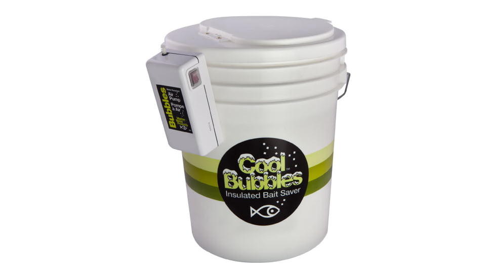 Marine Metal Products Cool Bubbles 5 Quart Insulated Aerated Bait Container w/B-3 Model Pump, White, CB-35
