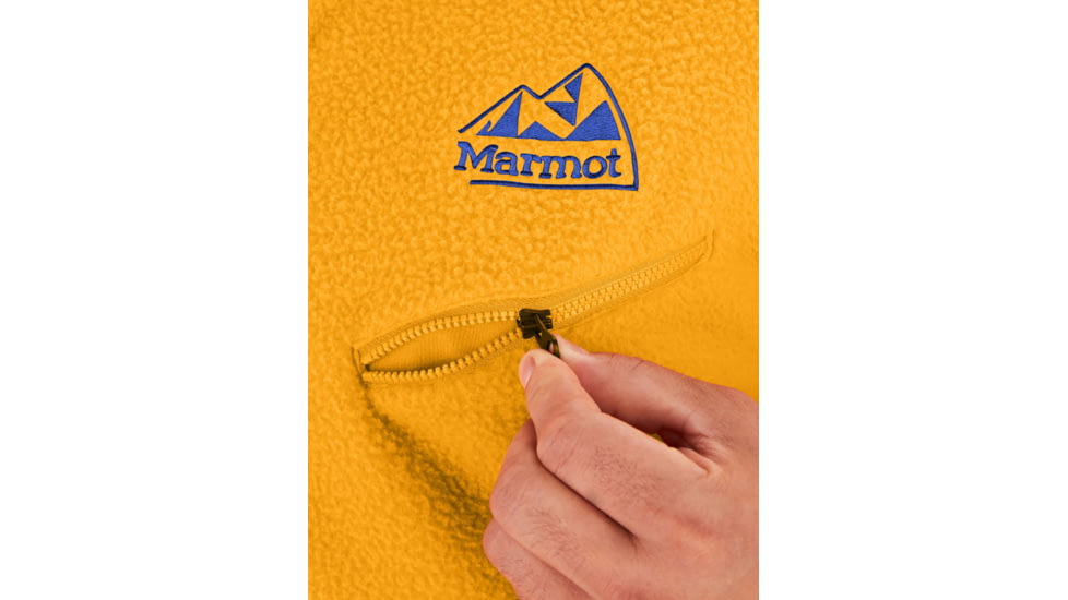 Marmot 94 E.C.O. Recycled Fleece - Mens, Golden Sun/Trail Blue, Extra Large, M14196-23231-XL