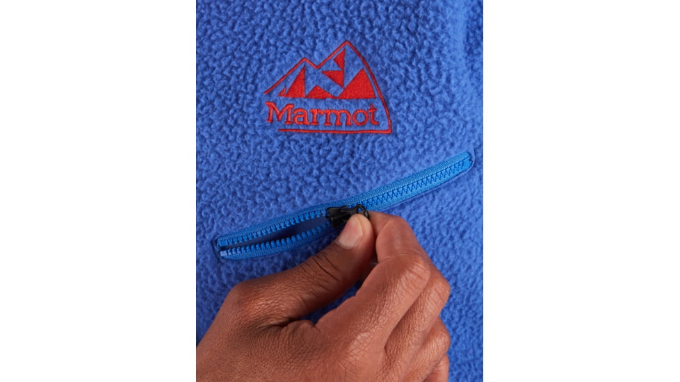 Marmot 94 E.C.O. Recycled Fleece - Mens, Trail Blue/Victory Red, Small, M14196-21743-S