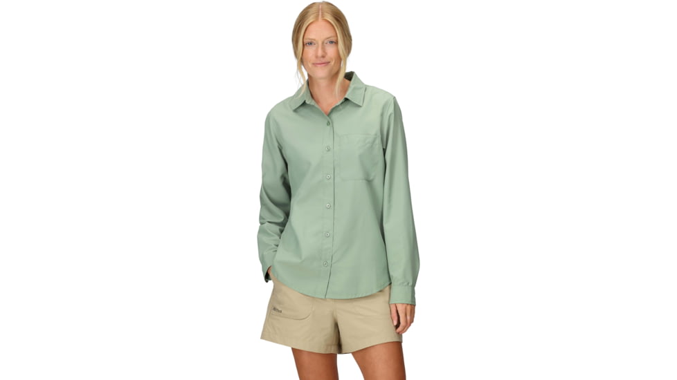 Marmot AirExchange SolarShield LS Shirt - Womens, Agate Green, XL, M16056-24373XL