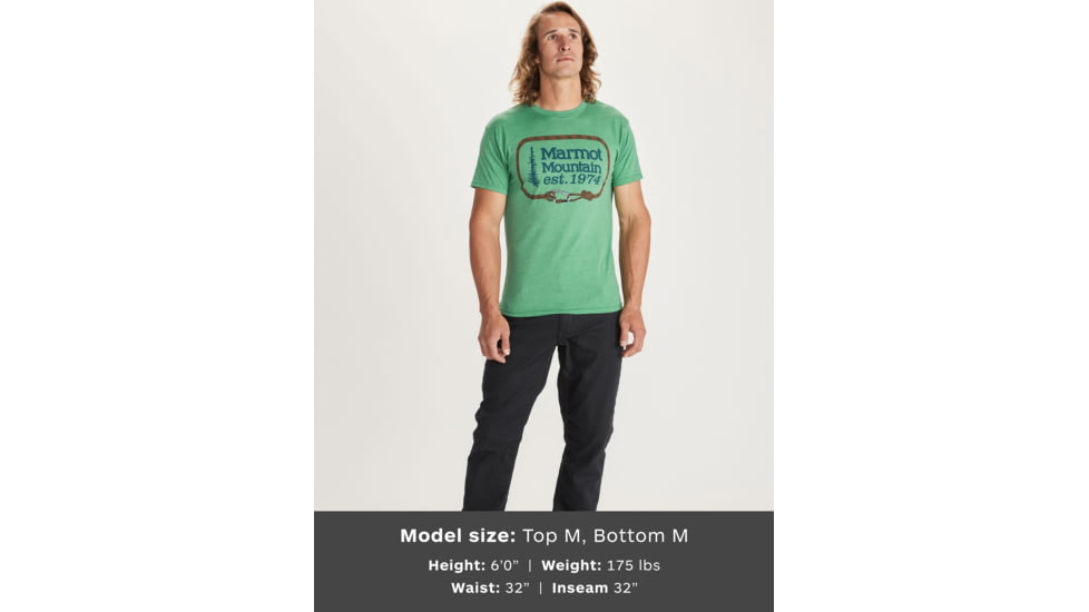 Marmot Ascender Short Sleeve T-Shirt - Mens, Green Heather, Large, 41480-8551-L