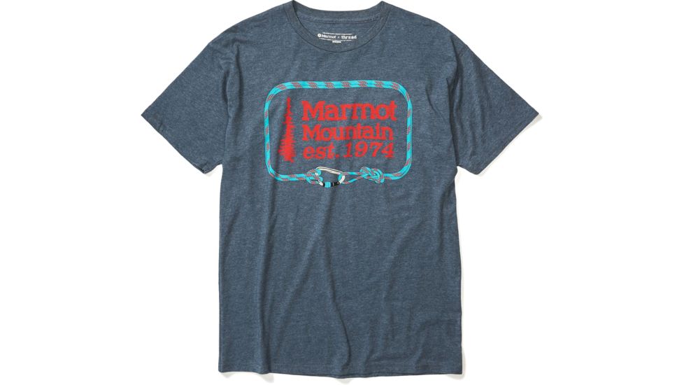 Marmot Ascender Short Sleeve T-Shirt - Mens, Navy Heather, Medium, 41480-8550-M