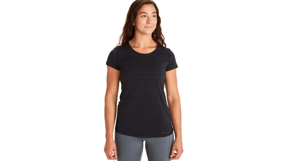 Marmot Aura Short Sleeve Tee - Womens, Black, Extra Large, 46390-001-Black-XL