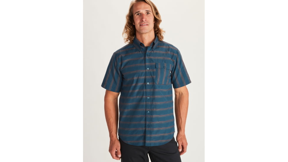 Marmot Beacon Hill Short Sleeve Shirt - Mens, Denim, Medium, 41910-200-M