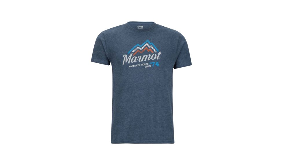 Marmot Beams Short Sleeve T-Shirt - Mens, Navy Heather, Small 43420-8550-S