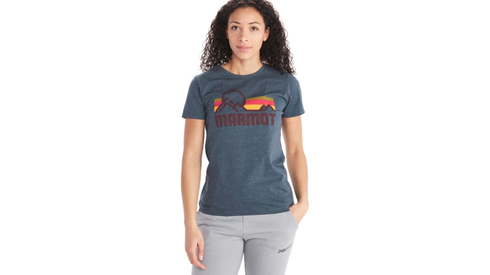 Marmot Coastal Short Sleeve Tee - Womens, Navy Heather, Large, M11869-8550-L