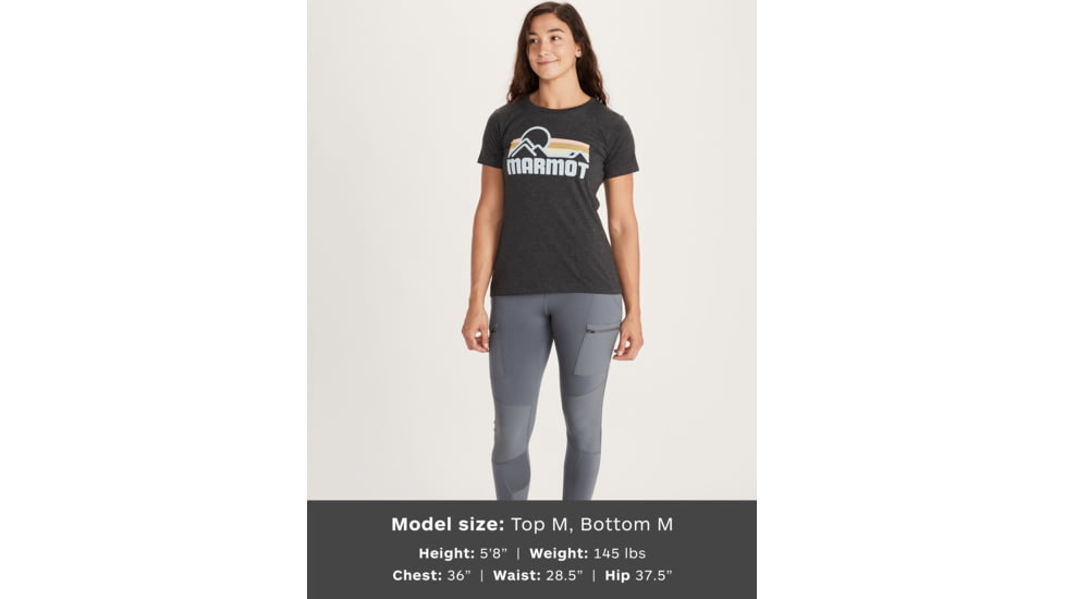 Marmot Coastal Short Sleeve Tee - Womens, New Charcoal Heather, Large, 47120-1837-L