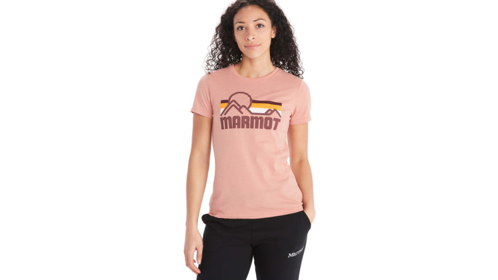 Marmot Coastal Short Sleeve Tee - Womens, Rosewood Pink Heather, Large, M11869-16326-L