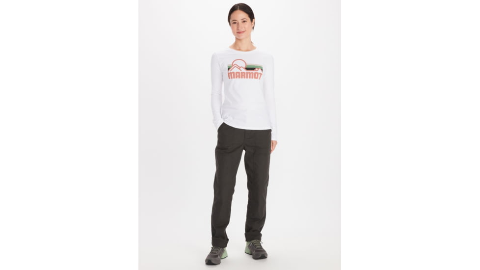 Marmot Coastal Tee Long Sleeve - Womens, White/Rose Gold, Medium, M13281-20753-M
