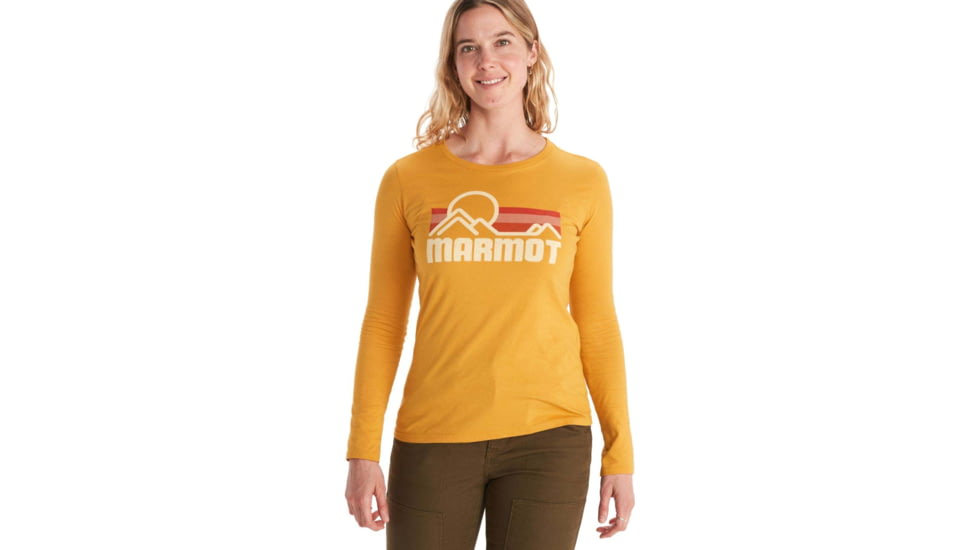 Marmot Coastal Tee Long Sleeve - Womens, Yellow Gold, Small, M13281-9472-S
