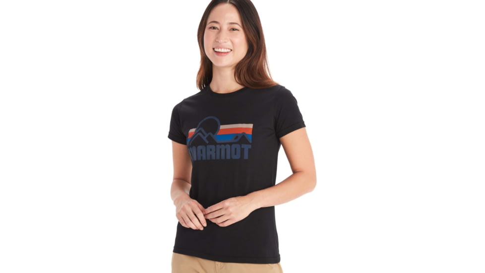 Marmot Coastal Tee Short Sleeve - Womens, Black/Storm, Small, M12593-20752-S