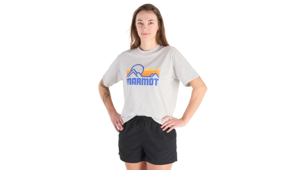 Marmot Coastal Tee Short Sleeve - Womens, Light Grey Heather, Small, M14255-8626-S