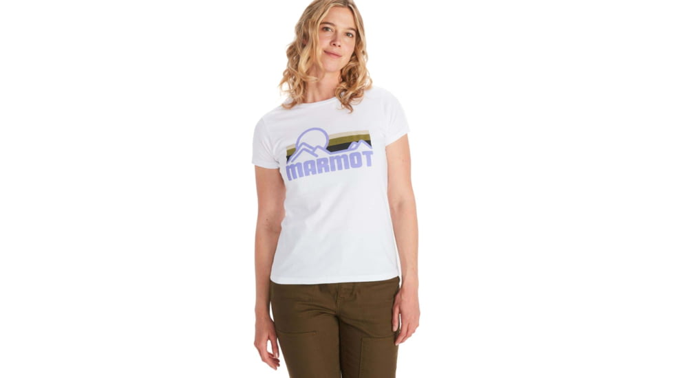 Marmot Coastal Tee Short Sleeve - Womens, White/Paisley Purple, Small, M12593-20833-S