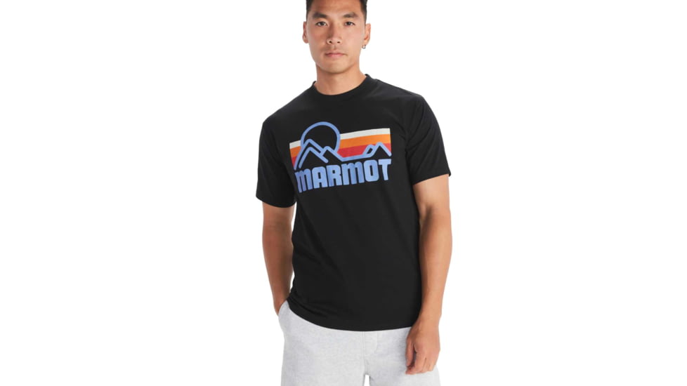 Marmot Coastal Tee SS T-Shirts - Mens, Black/Multi, Large, M14253-23908-L