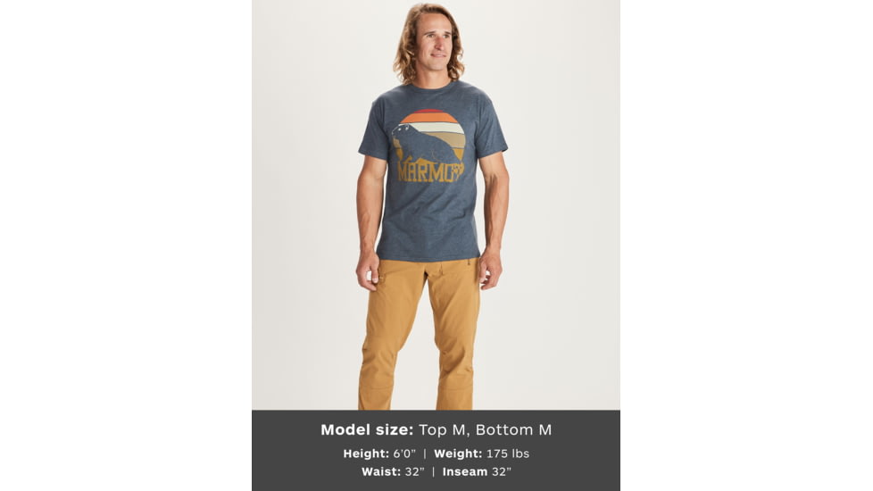 Marmot Dawning Short Sleeve T-Shirt - Mens, Navy Heather, Large, 41840-8550-L