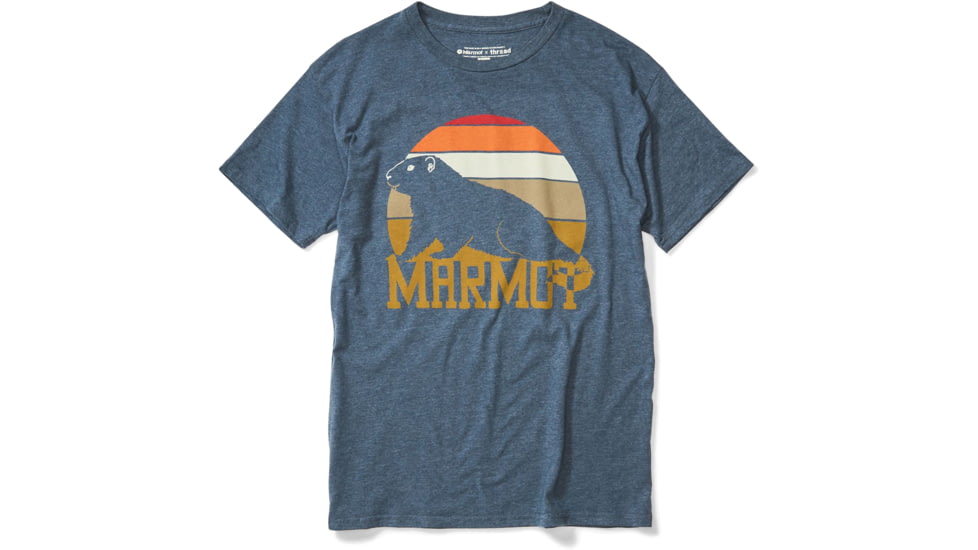 Marmot Dawning Short Sleeve T-Shirt - Mens, Navy Heather, Large, 41840-8550-L