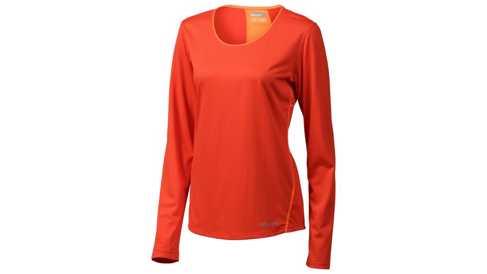 Essential LS - Womens-Coral Sunset/Bright Orange-Large
