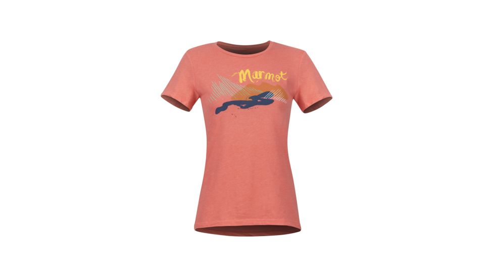 Marmot Esterel Tee Short Sleeve - Womens, Flamingo Heather, Medium, 47740-8289-M