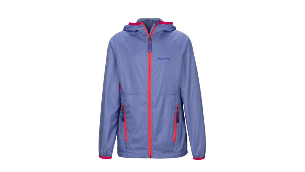 Marmot Ether Hoody - Girl's, Periwinkle/Bright Pink, Large 56190-3770-L