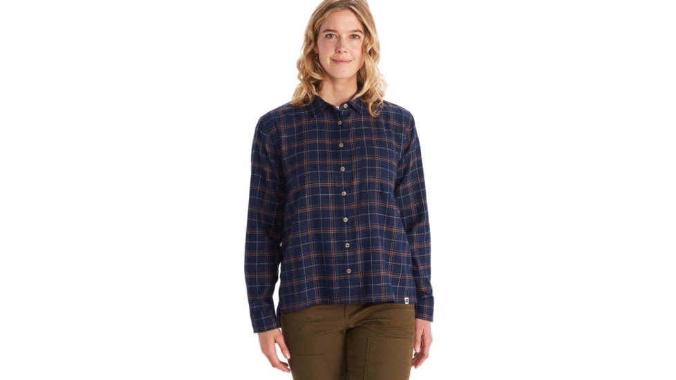 Marmot Fairfax Boyfriend Midweight Flannel - Womens, Arctic Navy, Extra Small, M10643-2975-XS
