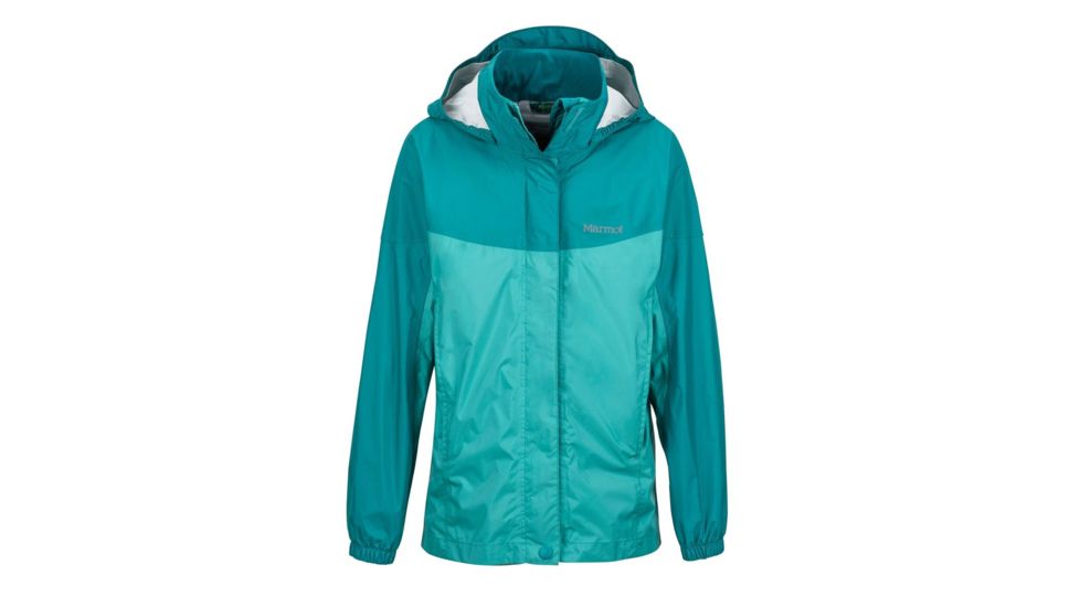 Marmot Girls Precip Jacket, Teal Tide/Malachite, L 55680-3662-L
