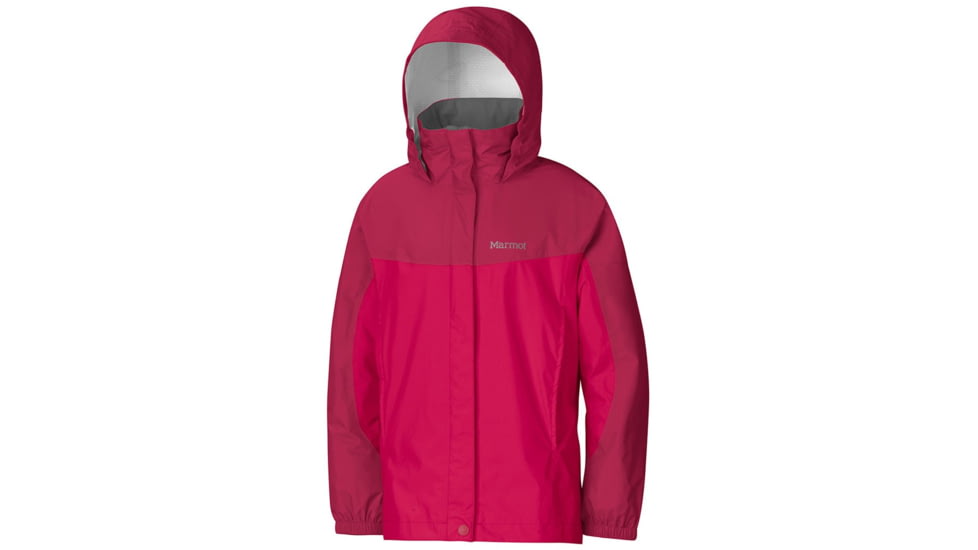 Marmot Girls Precip Jacket,Raspberry/Dark Raspberry,Large MAR0441-RB-DRB-LG