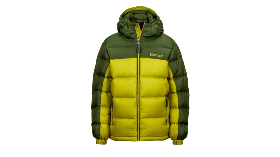 Marmot Guides Down Hoody - Boy's-Citronelle/Greenland-Medium