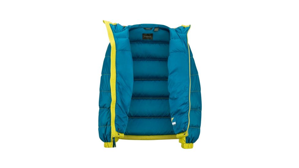 Marmot Guides Down Hoody - Boys, Citronelle/Moroccan Blue, Medium, 73700-9401-M