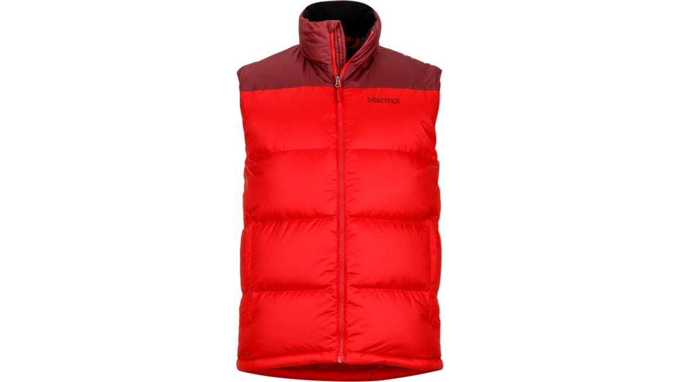 Marmot Guides Down Vest - Men's-Team Red/Port-Small