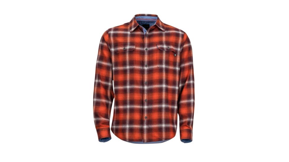 Marmot Jasper Midweight Flannel Long Sleeve - Mens, Burgundy, 2XL, 44500-6995-XXL