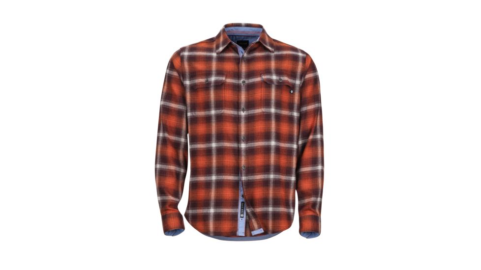 Marmot Jasper Midweight Flannel Long Sleeve - Mens, Burgundy, Extra Large, 44500-6995-XL