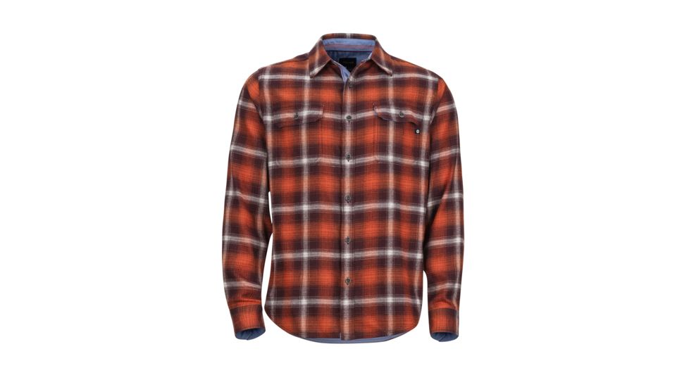 Marmot Jasper Midweight Flannel Long Sleeve - Mens, Burgundy, Extra Large, 44500-6995-XL
