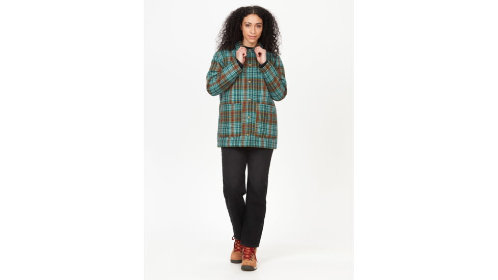 Marmot Lanigan Flannel Coat - Womens, Dark Jungle, Large, M13171-22261-L