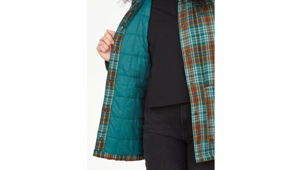 Marmot Lanigan Flannel Coat - Womens, Dark Jungle, Large, M13171-22261-L