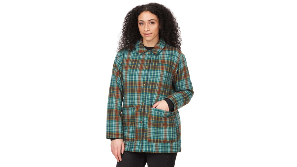 Marmot Lanigan Flannel Coat - Womens, Dark Jungle, Large, M13171-22261-L