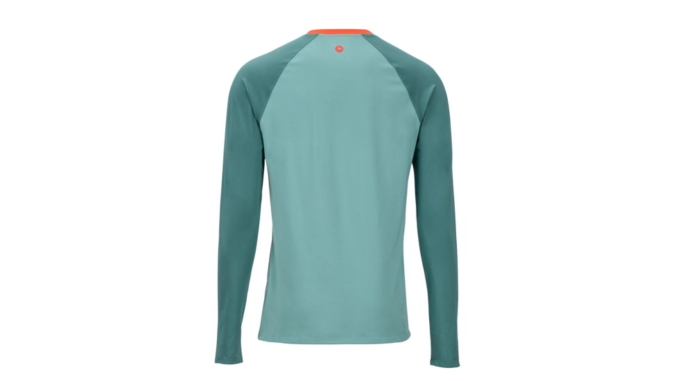 Marmot Lightweight Kestrel Long Sleeve Crew - Men's, Blue Agave/Mallard Green, Extra Large, 10910-4921-XL
