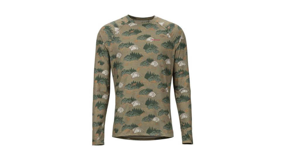 Marmot Lightweight Kestrel LS Crew - Mens, Camping Camo, Extra Large, 10910-4887-XL