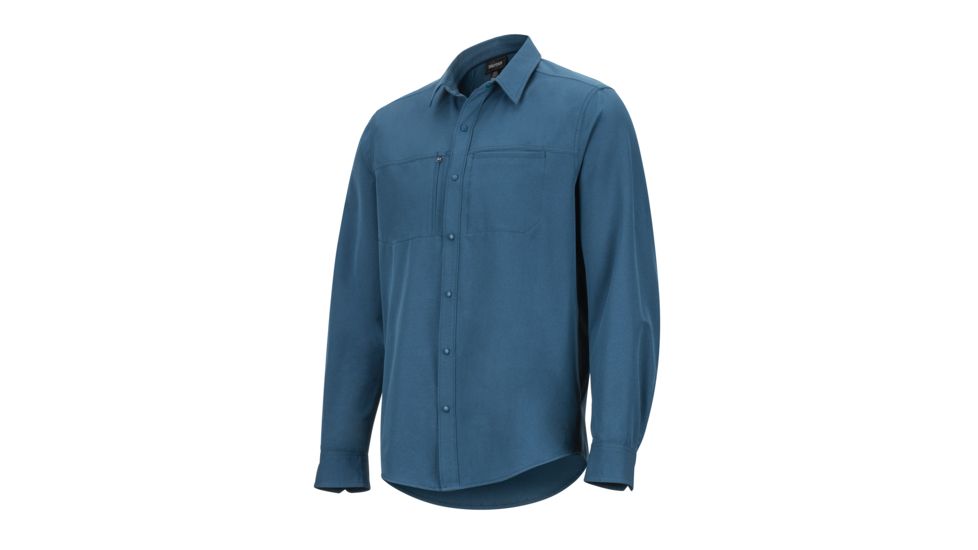 Marmot Lisgar Long Sleeve - Mens, Denim, Large, 42230-200-L