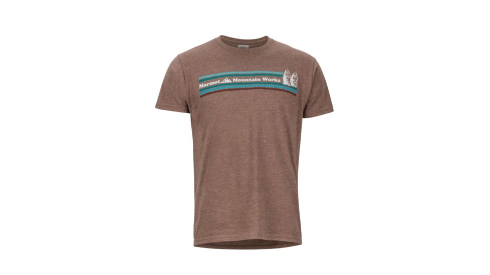 Marmot MMW Tee Short Sleeve - Mens, Brown Heather, Large, 42890-7139-L
