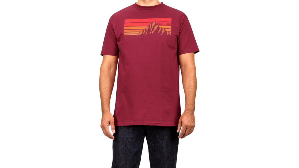 Marmot Organic Short Sleeve T-Shirt Norse - Mens, Burgundy, 2XL, 900995-6995-XXL