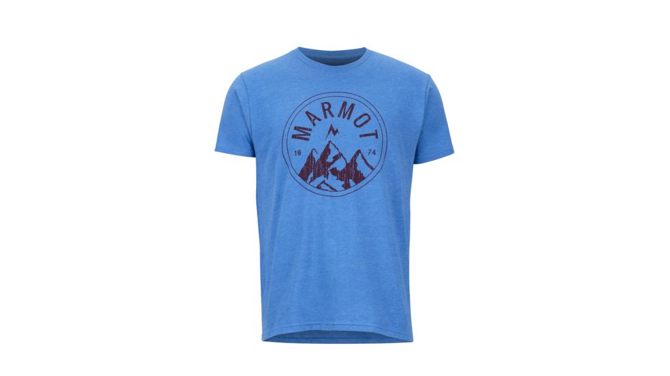 Marmot Perimeter Tee Short Sleeve - Mens, Royal Heather, Medium, 43430-8556-M