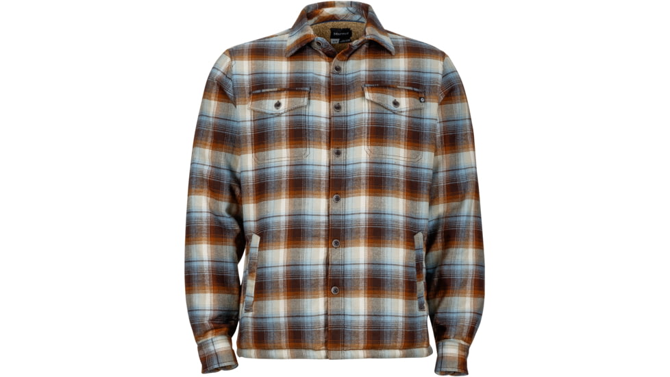 Marmot Ridgefield Long Sleeve Flannel - Men's -Rich Brown-Large