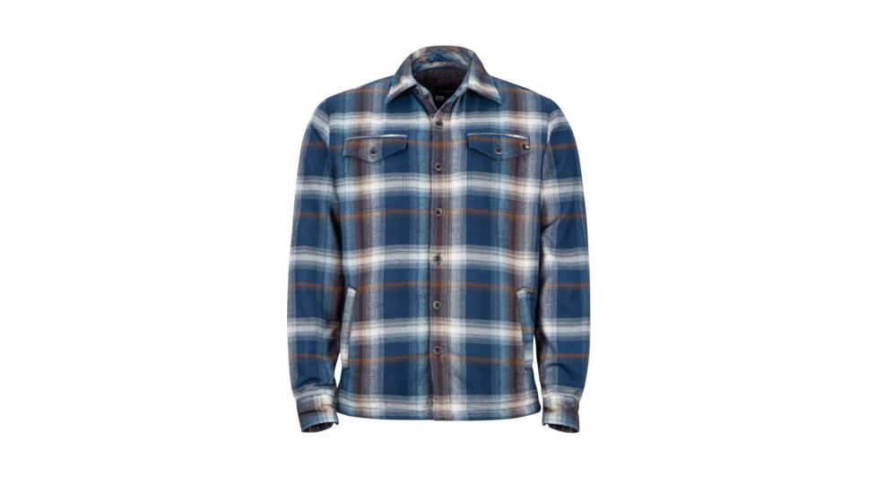 Marmot Ridgefield Long Sleeve Flannel Shirt - Mens, Arctic Navy, XL, 44300-2975-XL