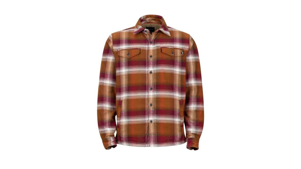 Marmot Ridgefield Long Sleeve Flannel Shirt - Mens, Dark Rust, S, 44300-9805-S